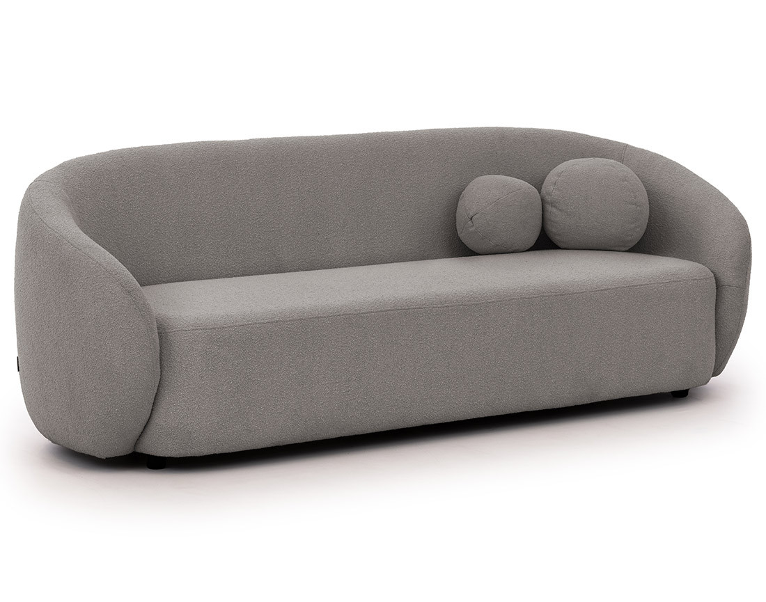 Flore - Canapé droit 3 places en tissu bouclette, BEST MOBILIER