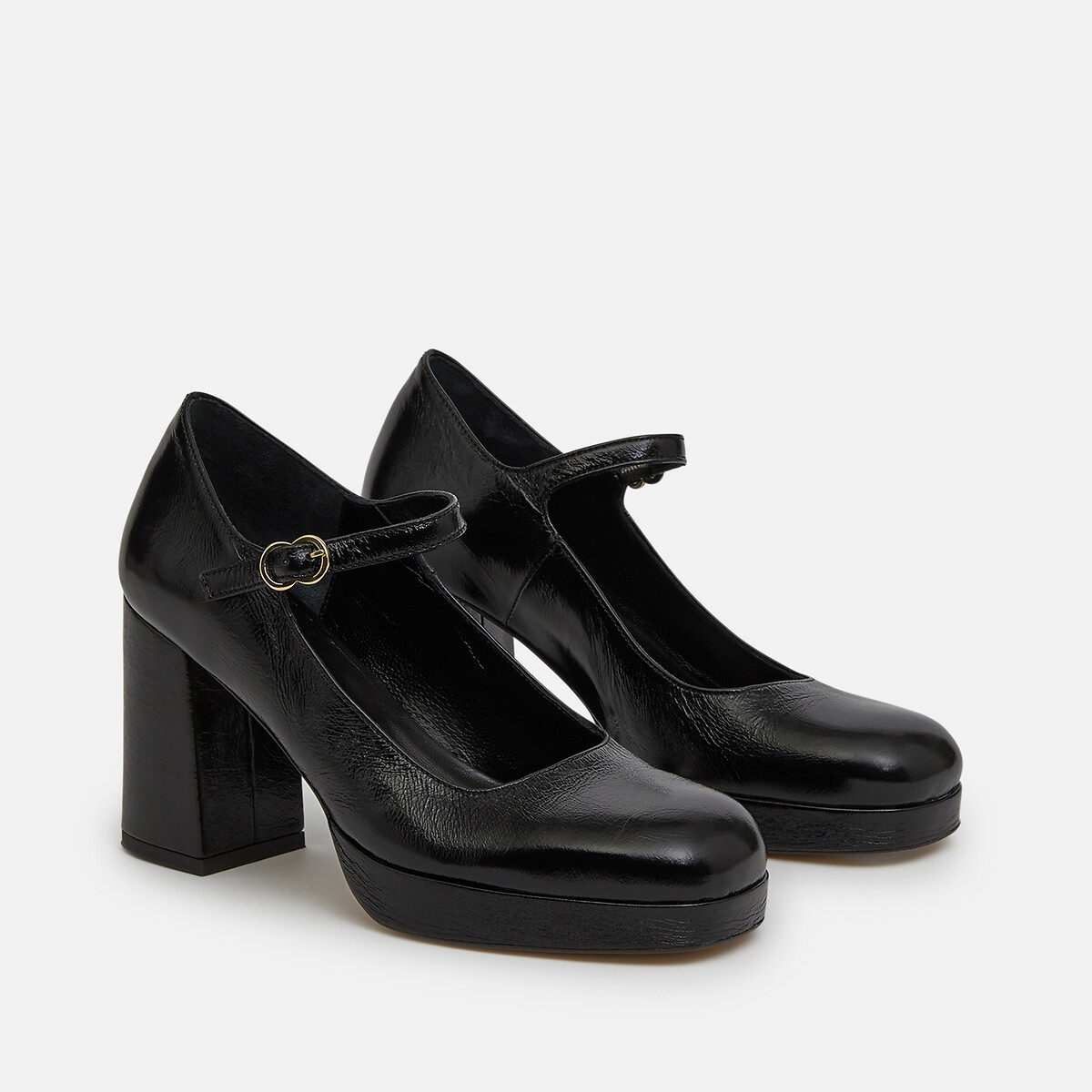 Galane leather mary janes heels black Minelli La Redoute