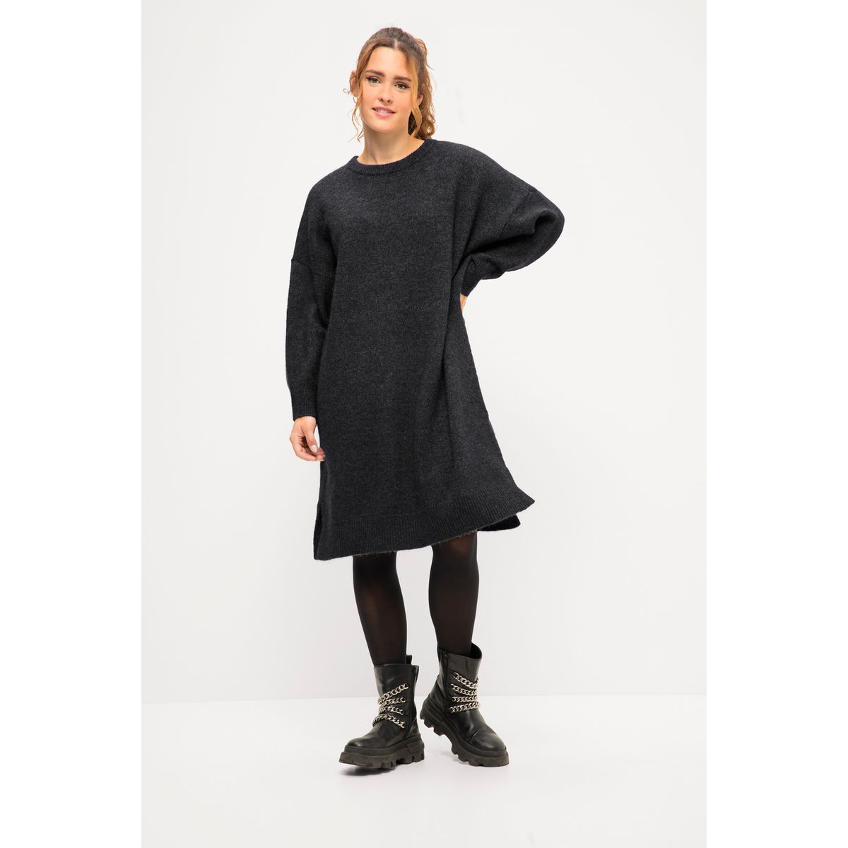 Robe en maille coupe oversize chin anthracite Studio Untold