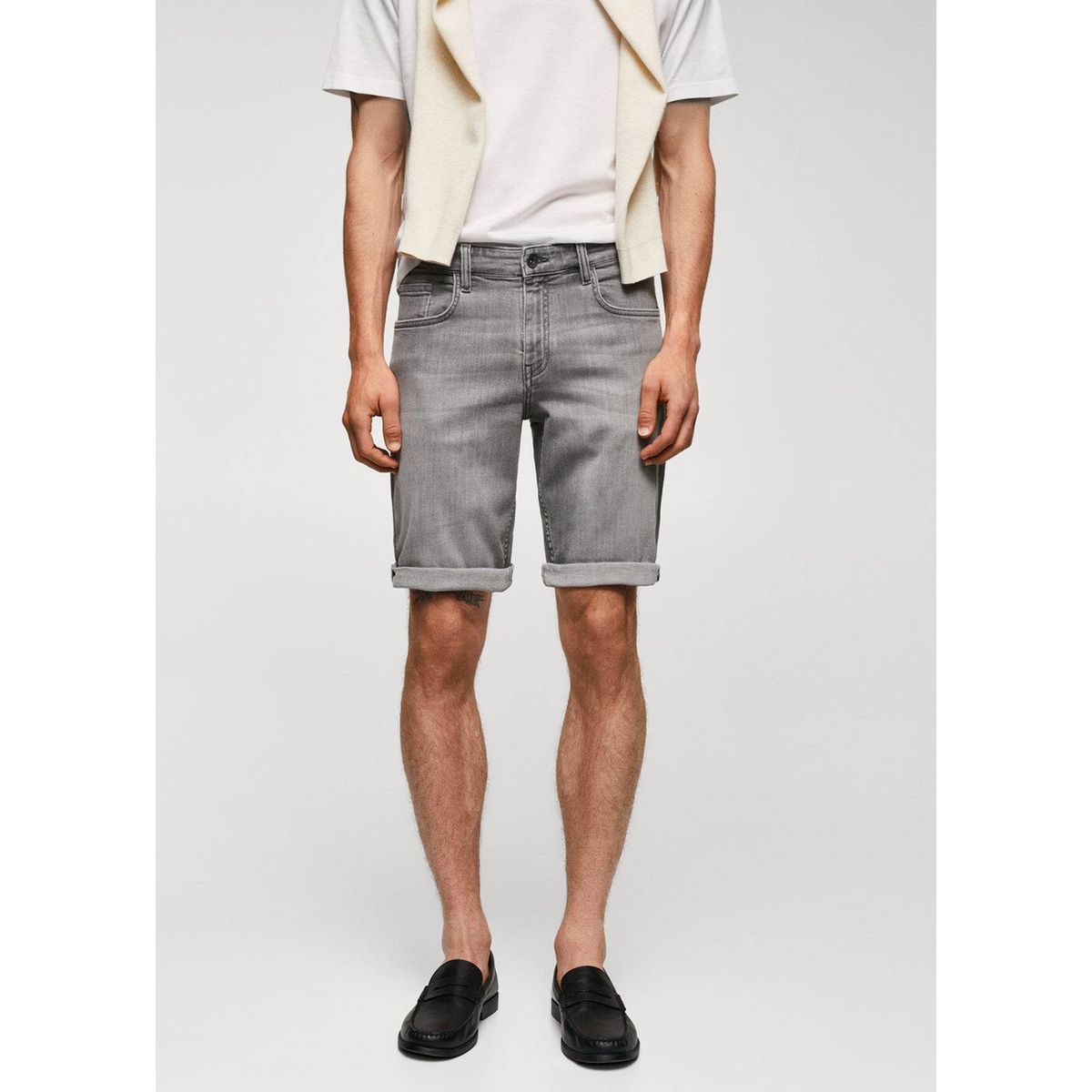Short jean online gris homme