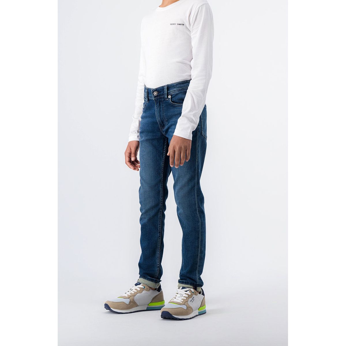 Pantalon jeans coupe skinny kurt jr skinny bleu dye Teddy Smith