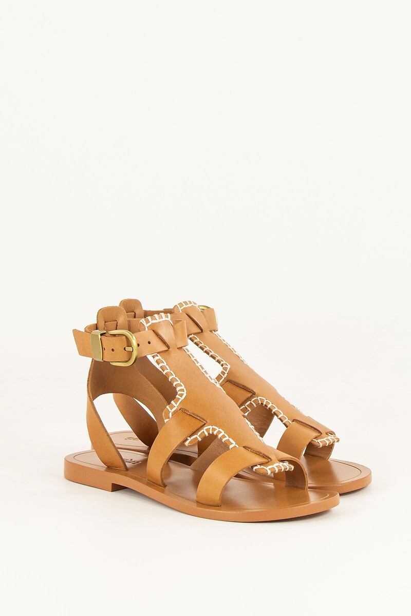 Sandales plates en cuir, SESSUN