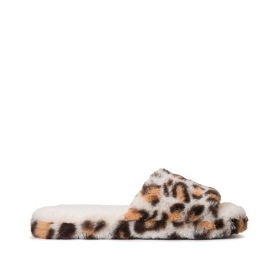 Leopard Print Slippers in Faux Fur LA REDOUTE COLLECTIONS