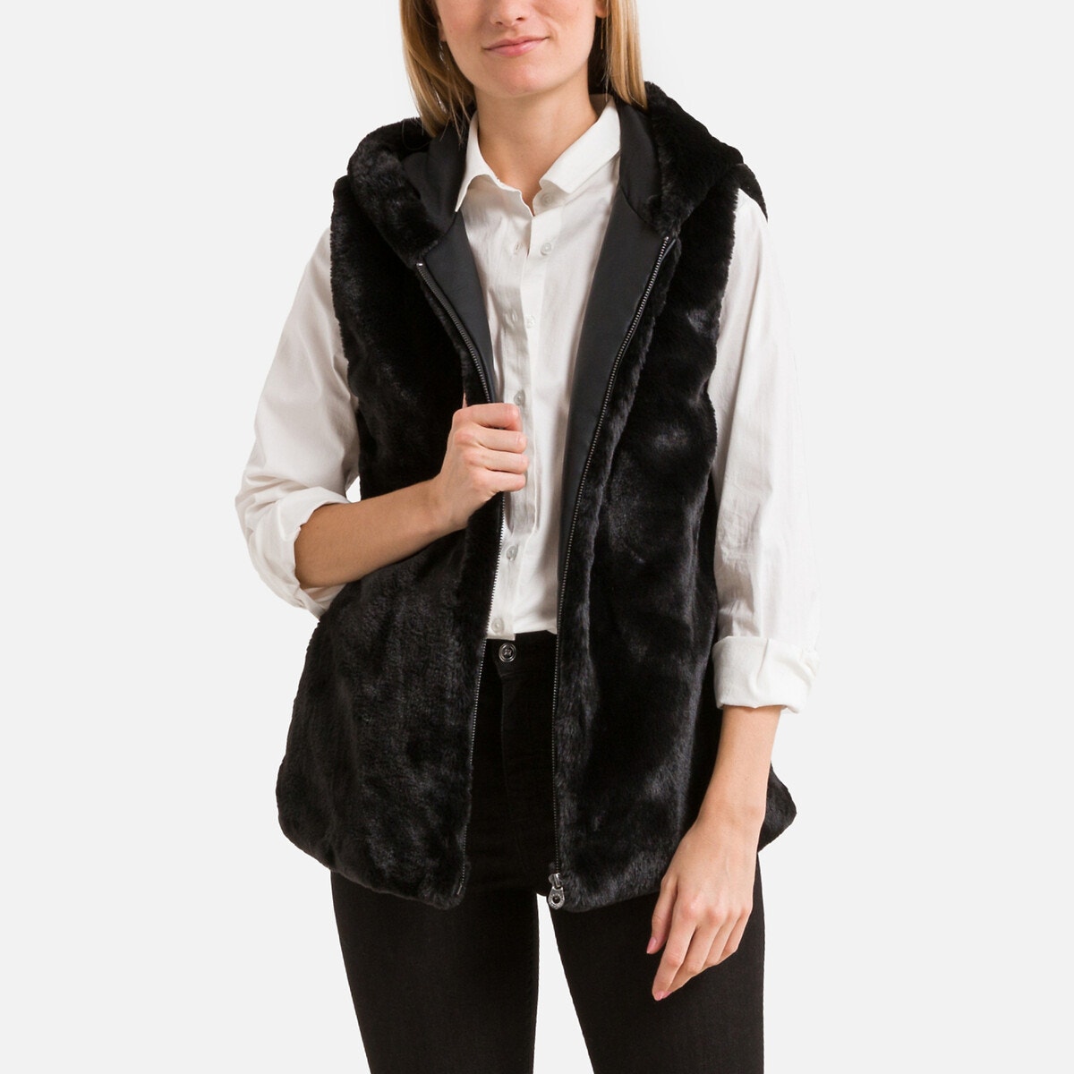 Veste manche courte online fausse fourrure