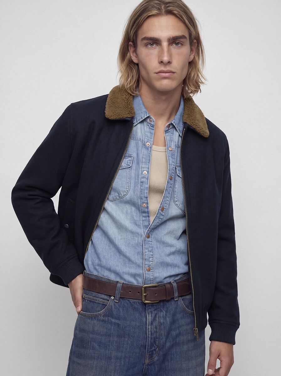 Giacca in misto lana con collo in sherpa, JACK & JONES