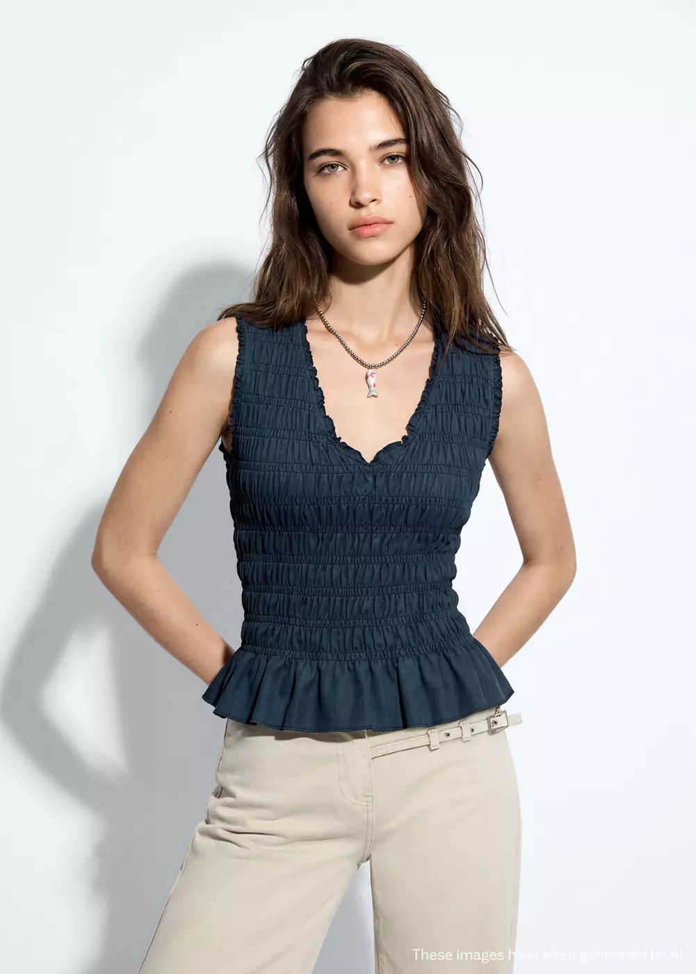 Top coton froncé, MANGO TEEN