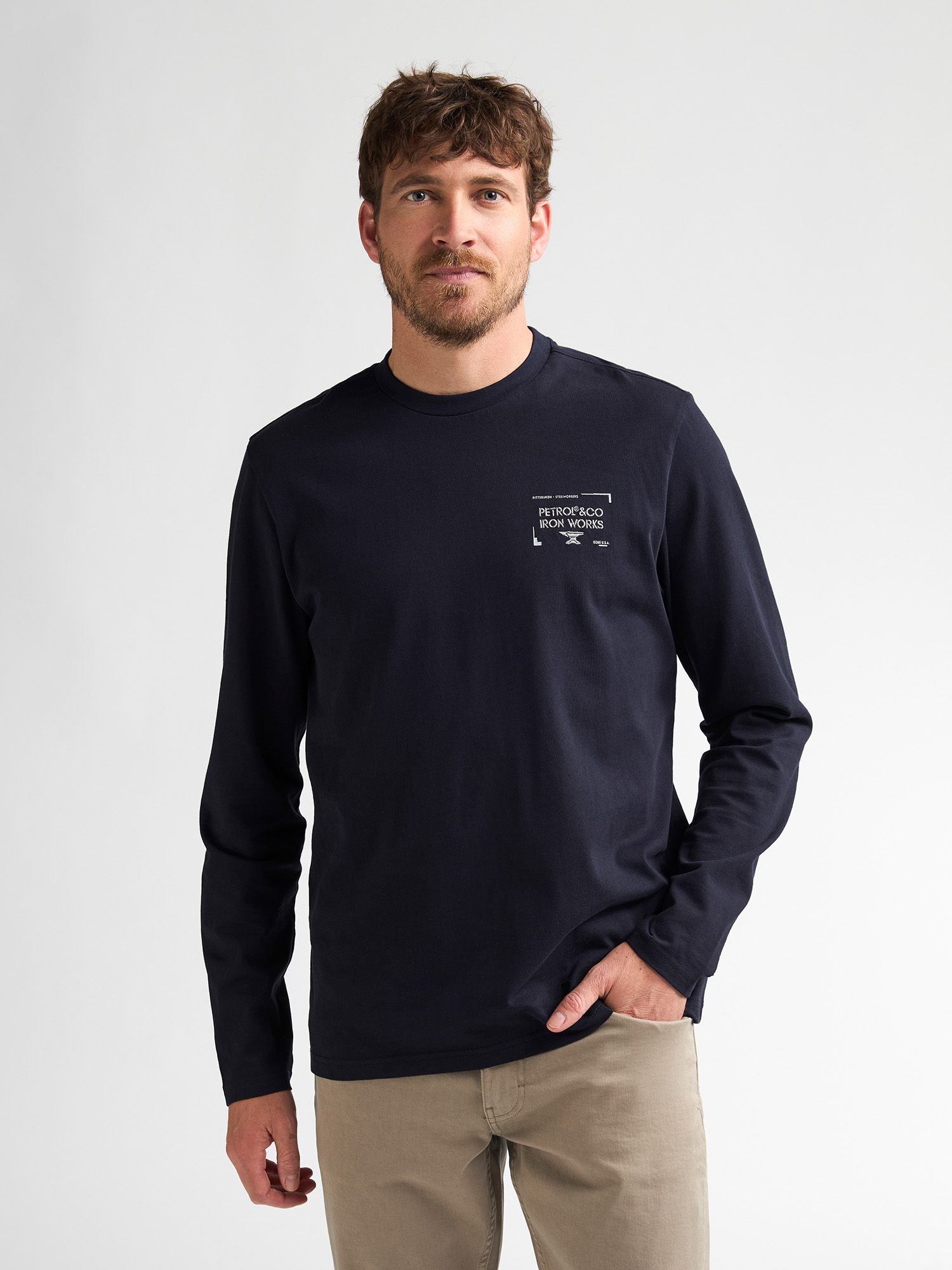 T-shirt imprimé à manches longues forgewall, PETROL INDUSTRIES