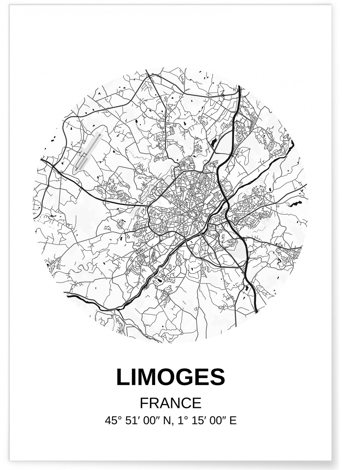 Affiche Carte Limoges, L'AFFICHERIE