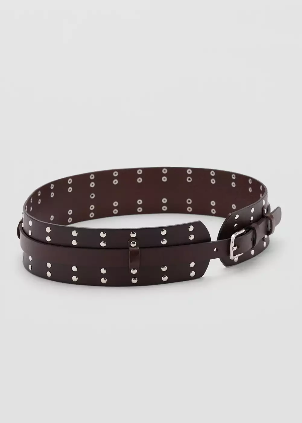 Ceinture en cuir à clous, MANGO