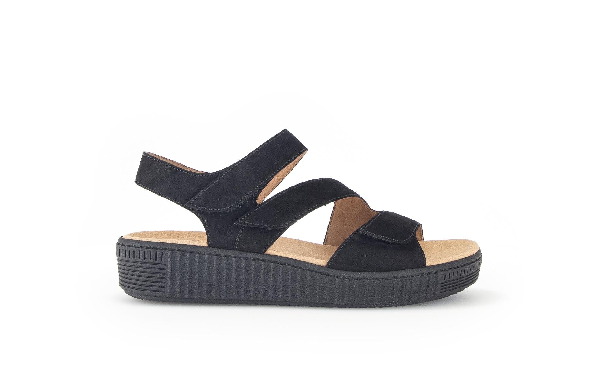 Sandales en cuir à talon compensé, GABOR