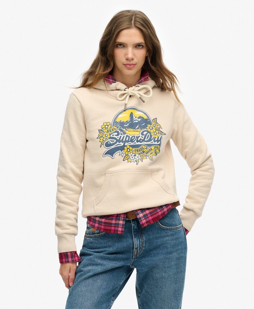 Sweat à capuche Floral, SUPERDRY