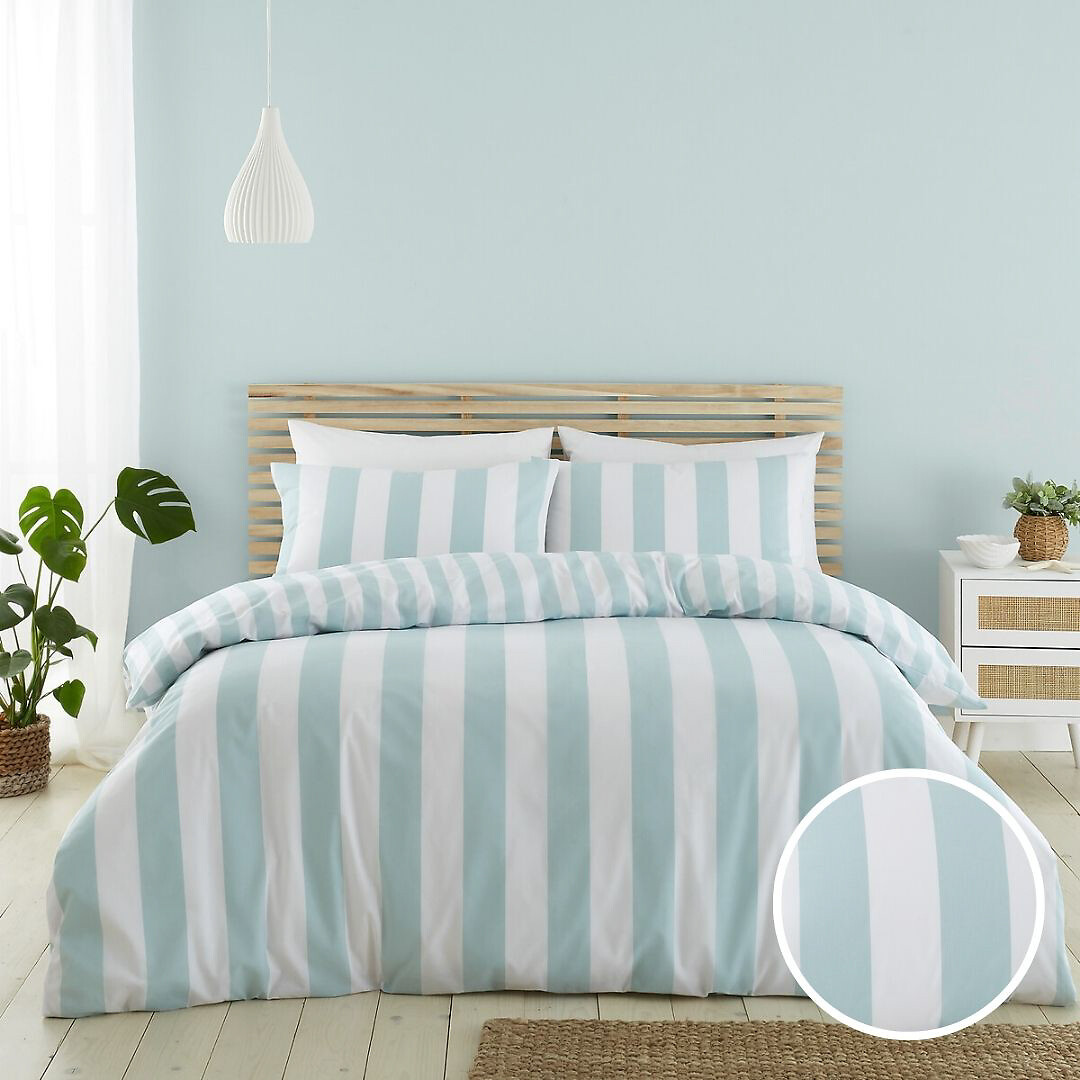 Cove Stripe Duvet Cover and Pillowcase Set, CATHERINE LANSFIELD