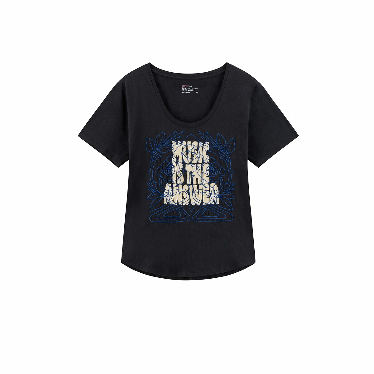 T-shirt à message, manches courtes, TIZIA