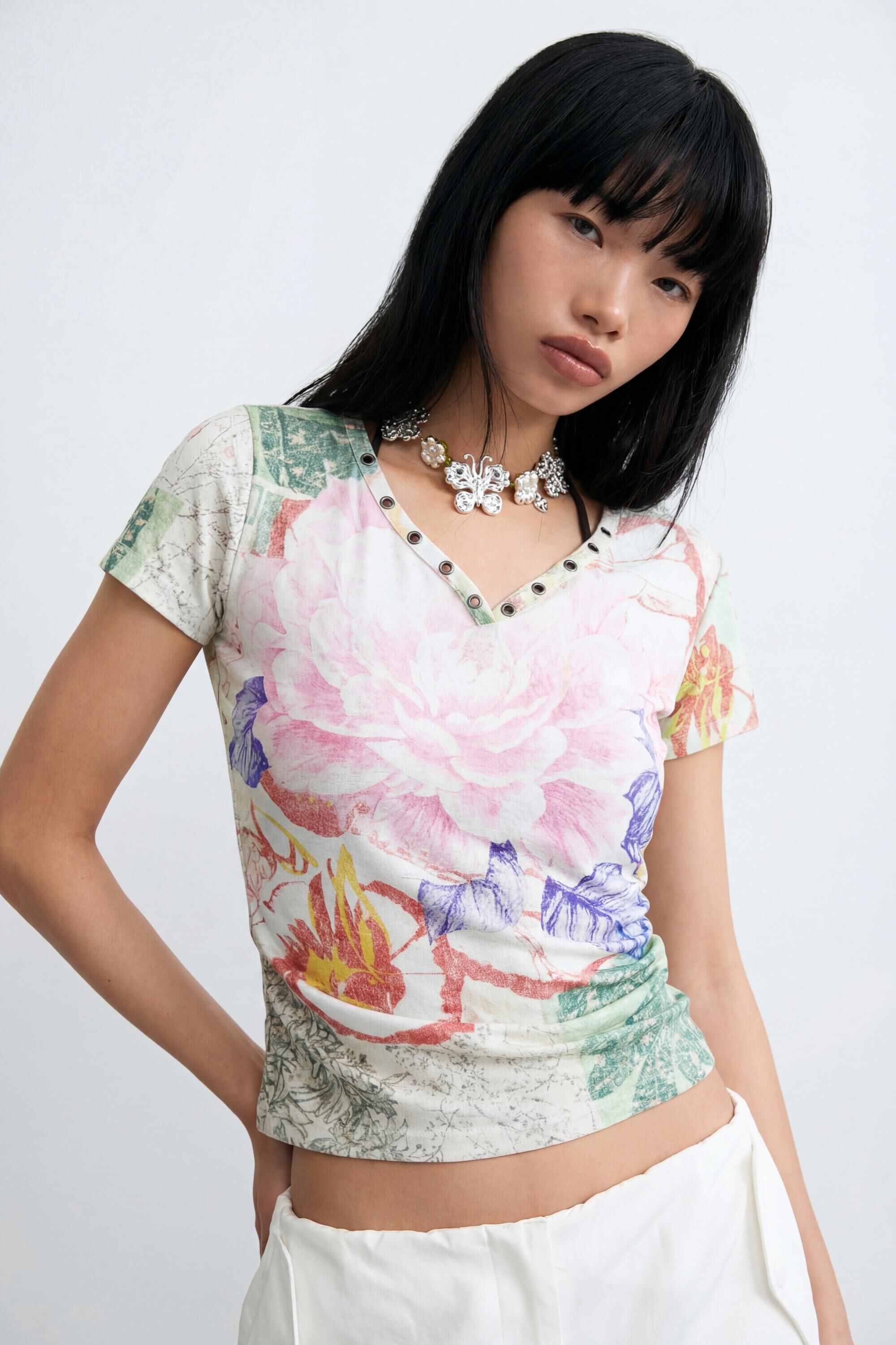 T-shirt imprimé 100 % coton, DESIGUAL