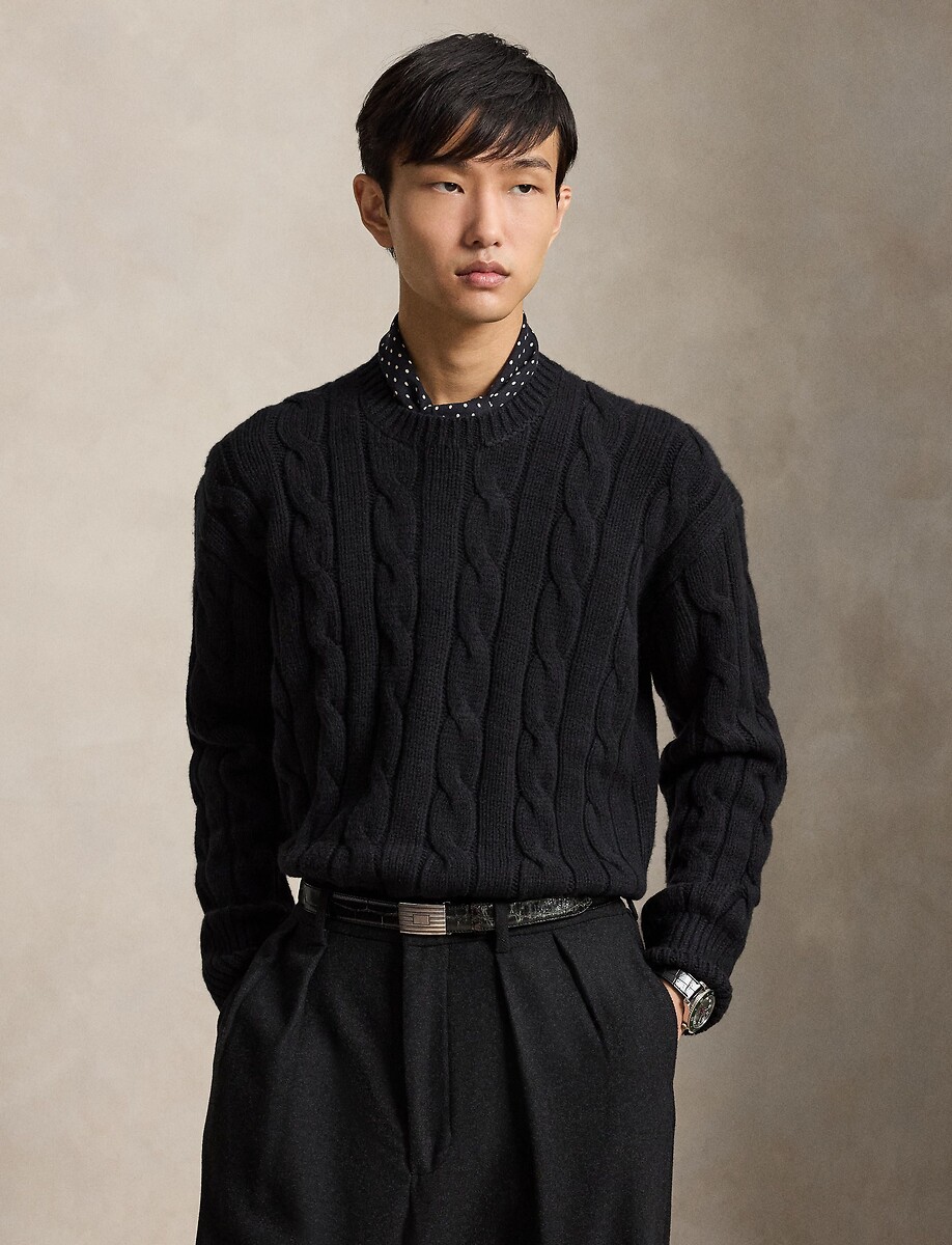 Pull torsadé, en laine mélangée, Relaxed Fit, POLO RALPH LAUREN