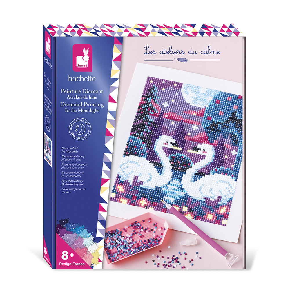 Peinture Diamant Phosphorescent Cygnes, JANOD