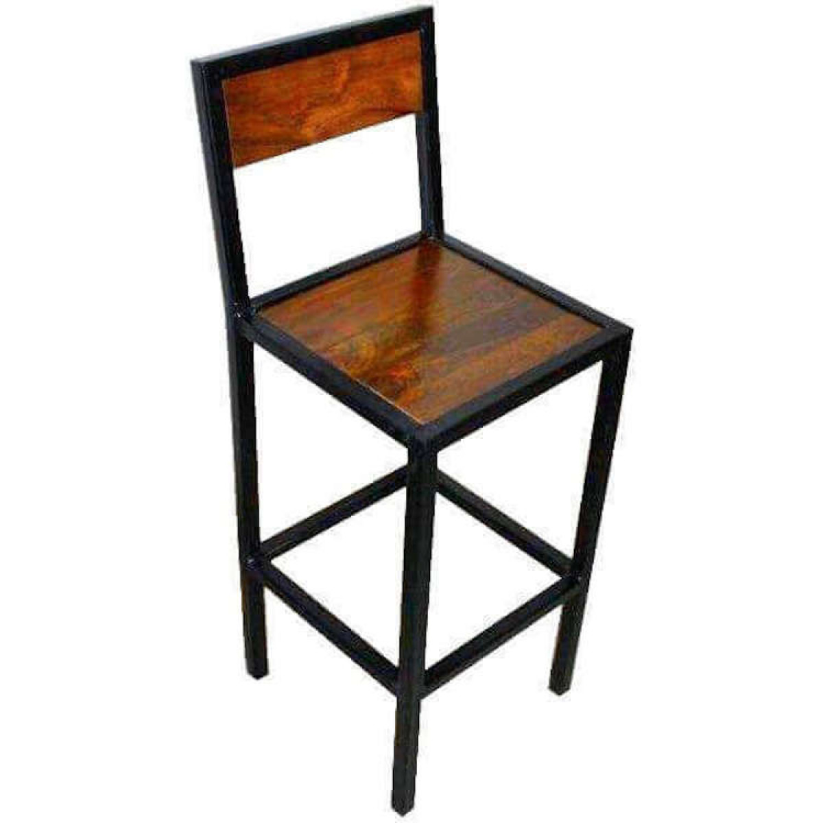 Chaise Haute en Acier et Bois - FACTORY, MATHI DESIGN