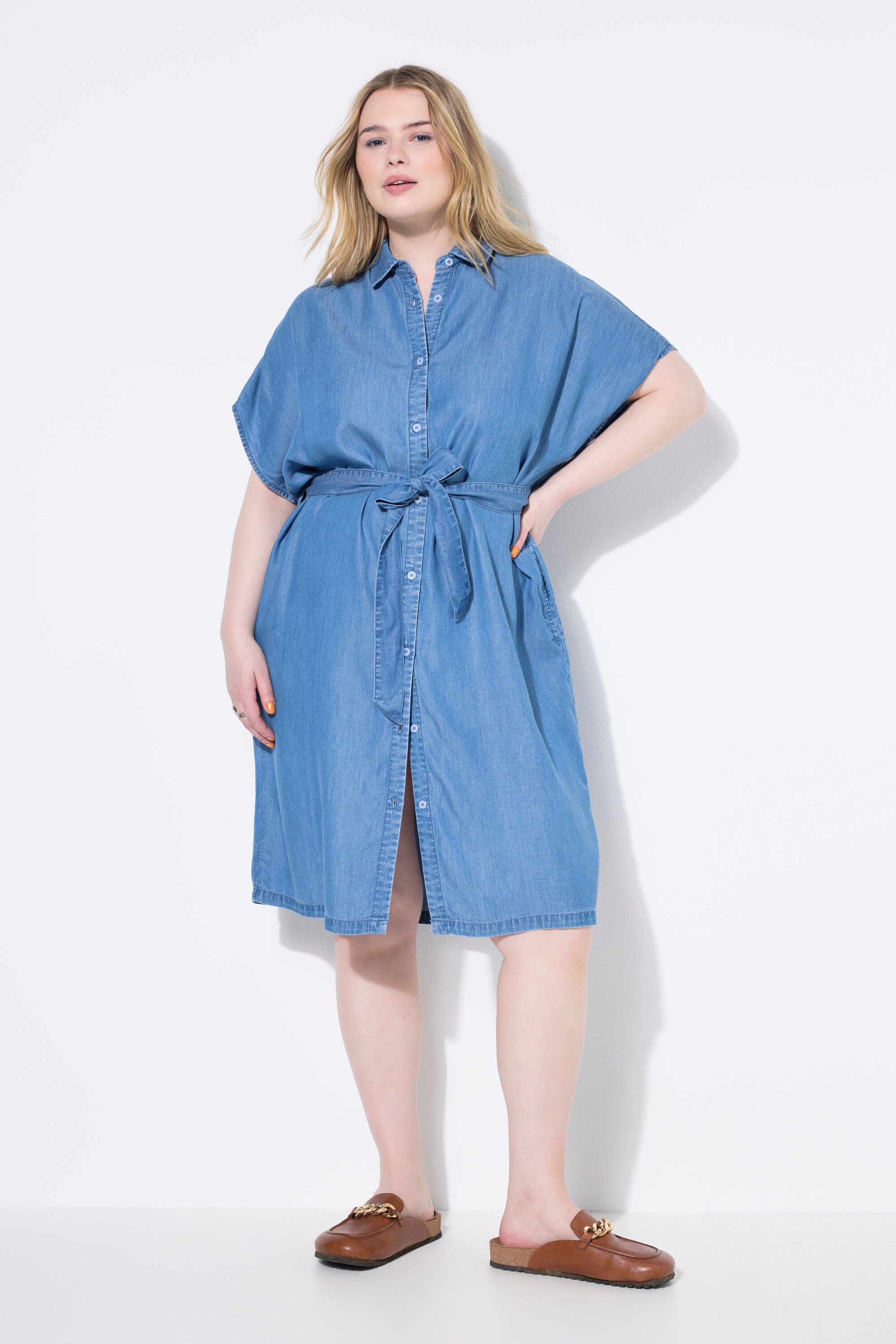 Robe chemisier en denim souple, STUDIO UNTOLD