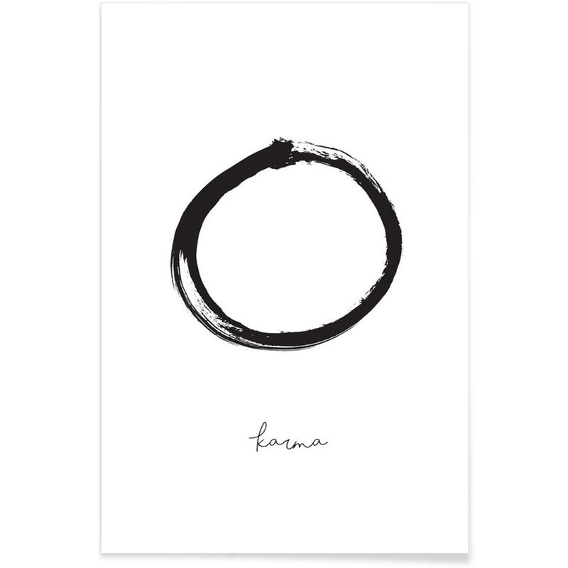 Poster Karma Citations Et Slogans En Blanc Noir Juniqe La Redoute
