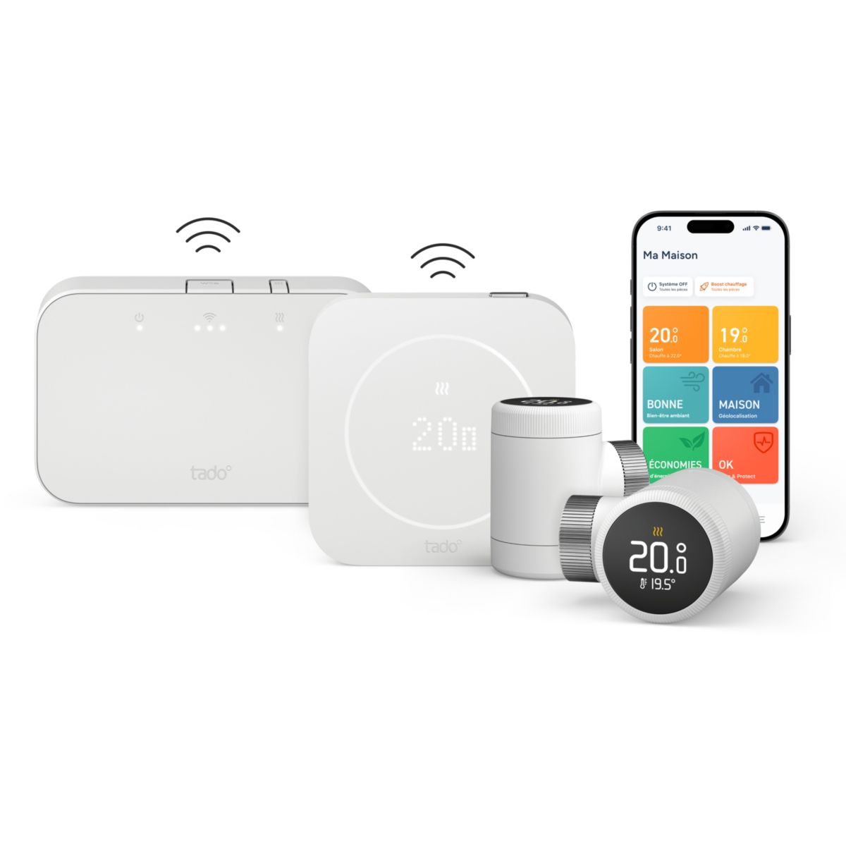 Thermostat connecté Sans fil Kit de démarrage X (2e gén.) +, TADO