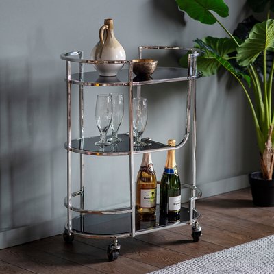 Silchar Smoked Glass 3 Tier Drinks Trolley SO'HOME