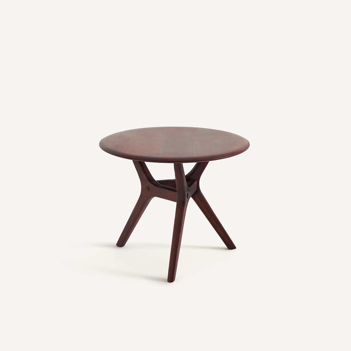Table basse ronde en noyer massif, diamètre 50 cm, MARICIELO, AM.PM