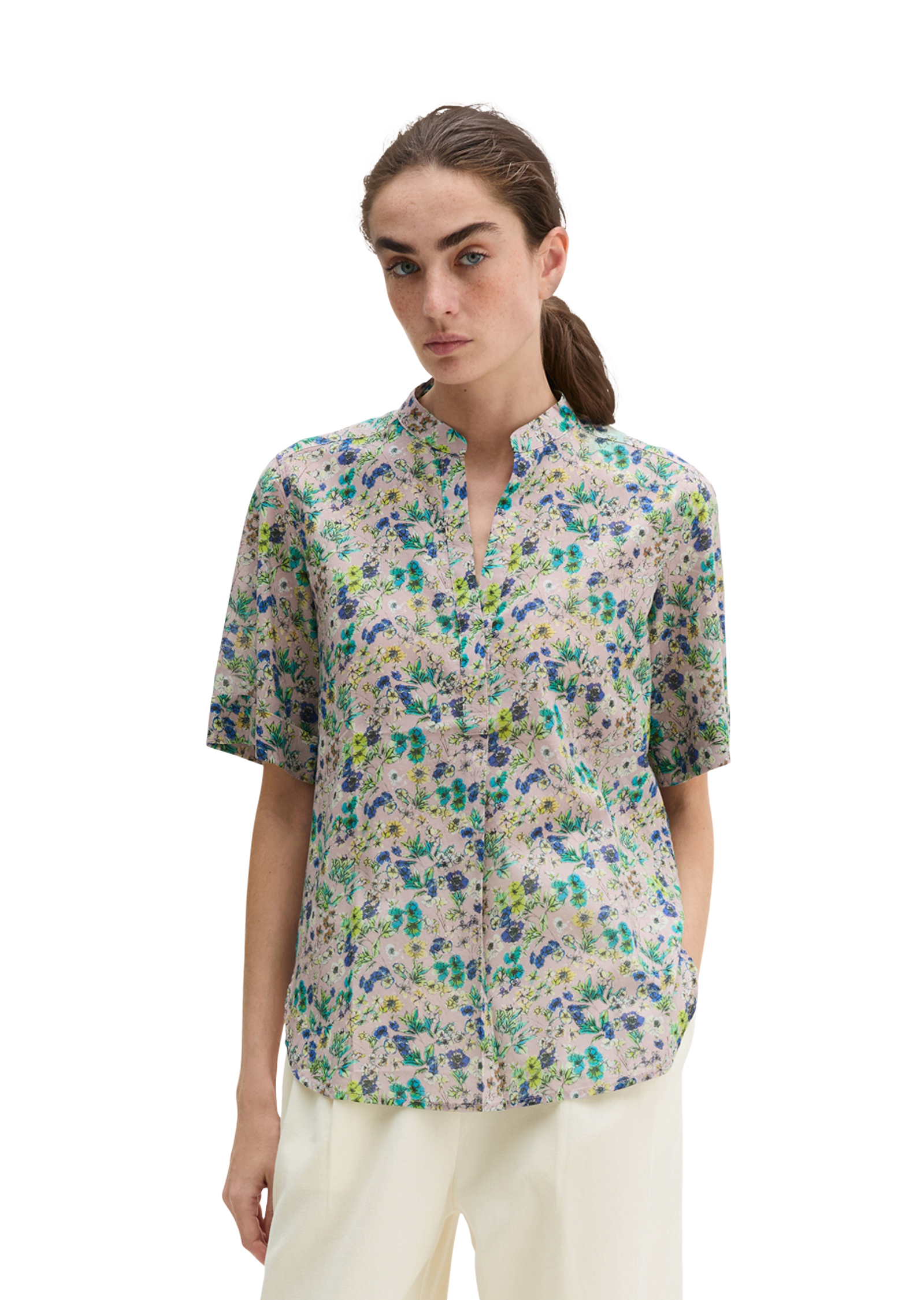 Blouse relaxed en voile de coton imprimé, MARC O'POLO