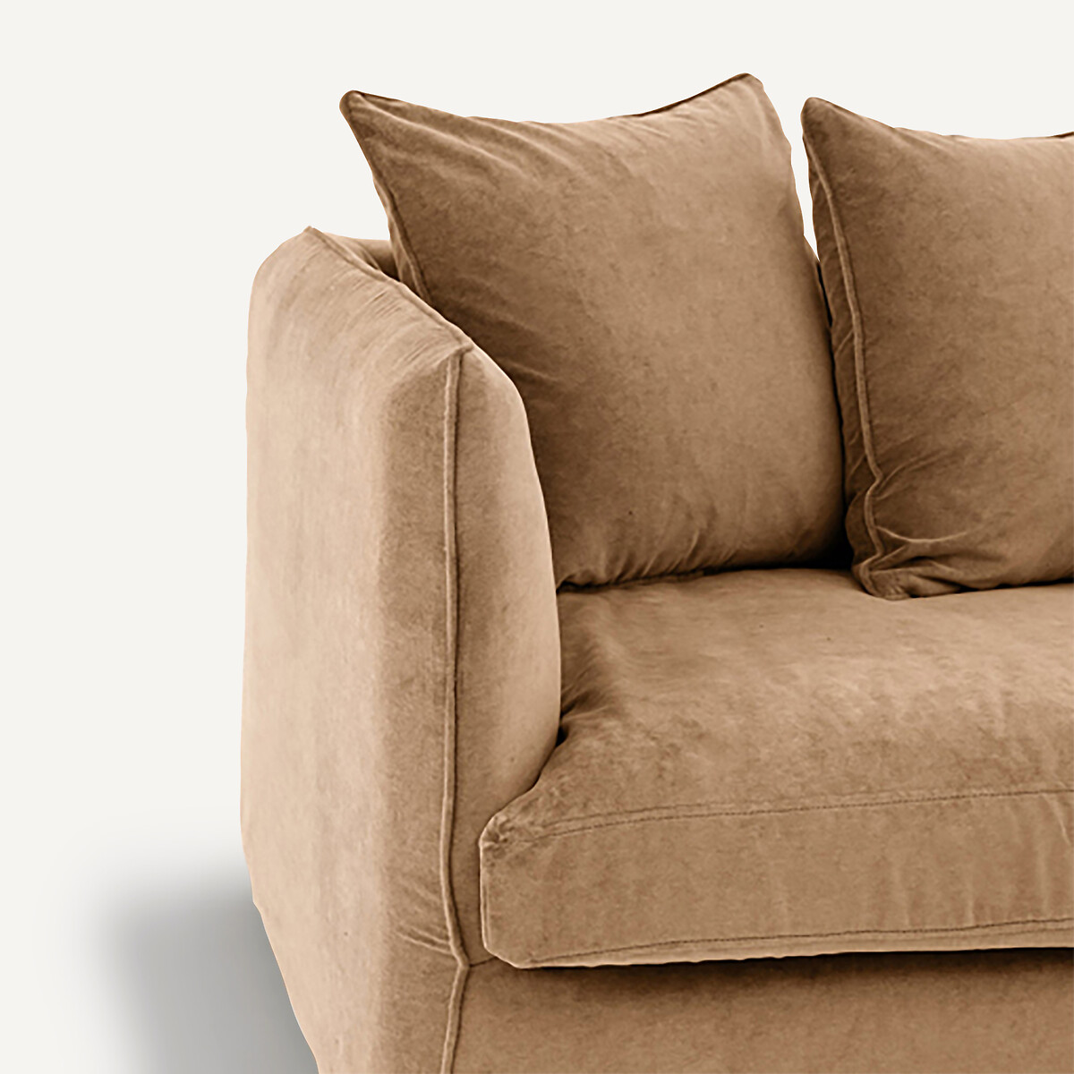 Stonewashed velvet corner sofa, neo chiquito Am.Pm | La Redoute