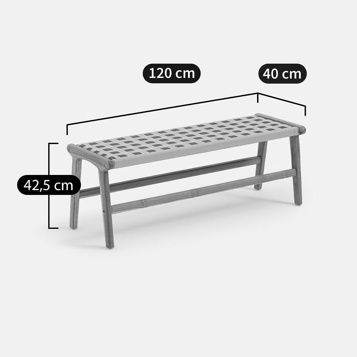 Teak and Resin Outdoor Bench Bianca