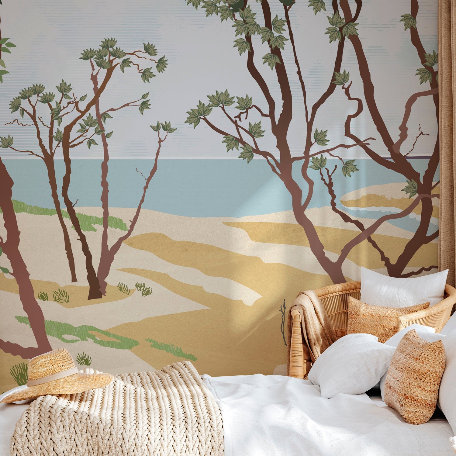 Papier peint panoramique Douceur Marine - intissé 384 x 270 cm, LE PAPIERS DE NINON