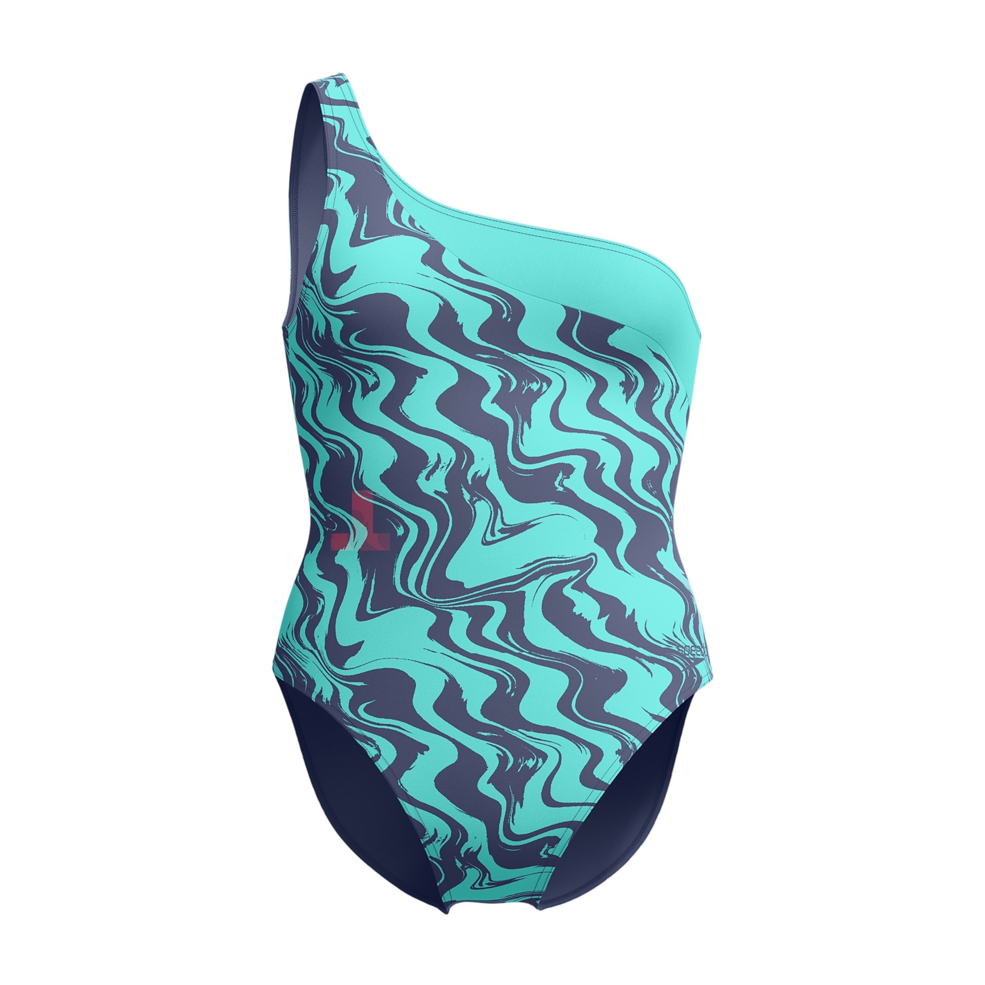 Maillot de bain 1 pièce asymétrique motif/style ondulé, SPEEDO