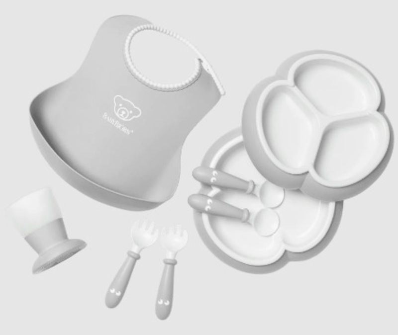 Coffret repas bébé 8 pièces Gris, BABYBJORN