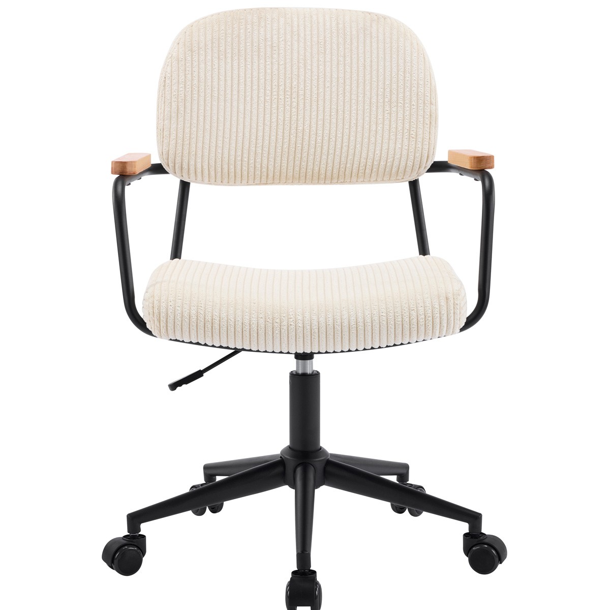 Fauteuil de bureau pivotant et réglable en hauteur en velours côtelé - GIANNI, HOMIFAB