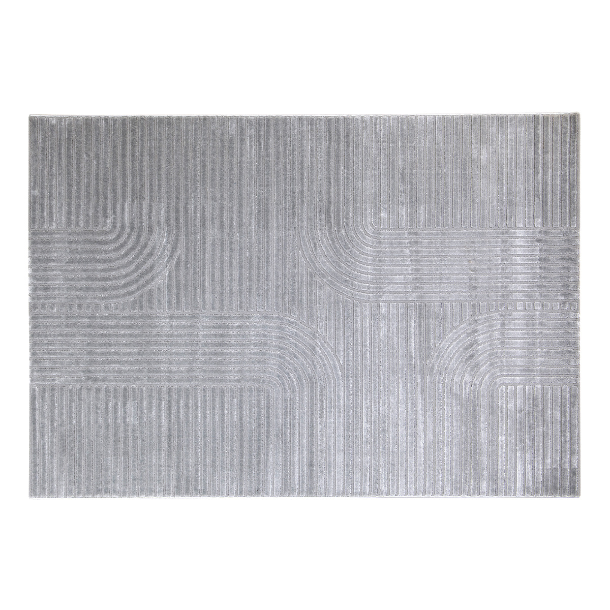Tapis graphique rectangulaire beige 160 x 230 cm MAGNUS, MILIBOO