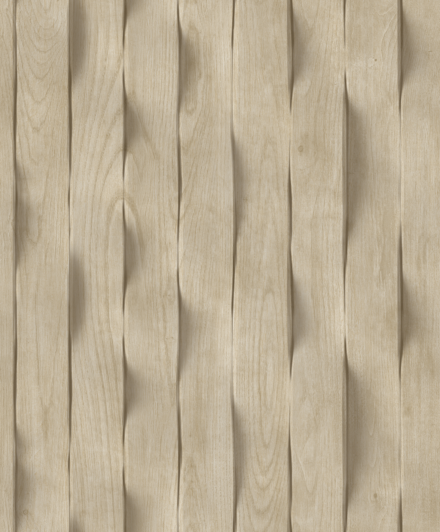 Papier peint effet lambris bois clair vertical, HEXOA