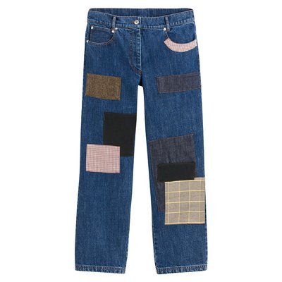 Patchwork Straight Jeans, Length 28.5" JULIE DE LIBRAN x LA REDOUTE