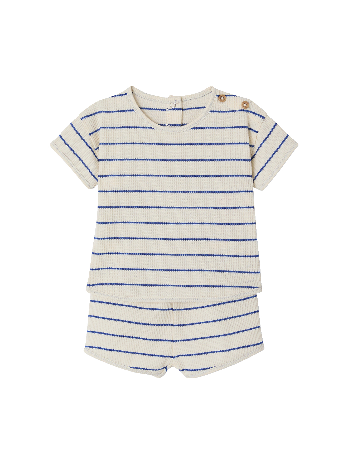 Ensemble naissance nid d'abeille T-shirt et short, VERTBAUDET