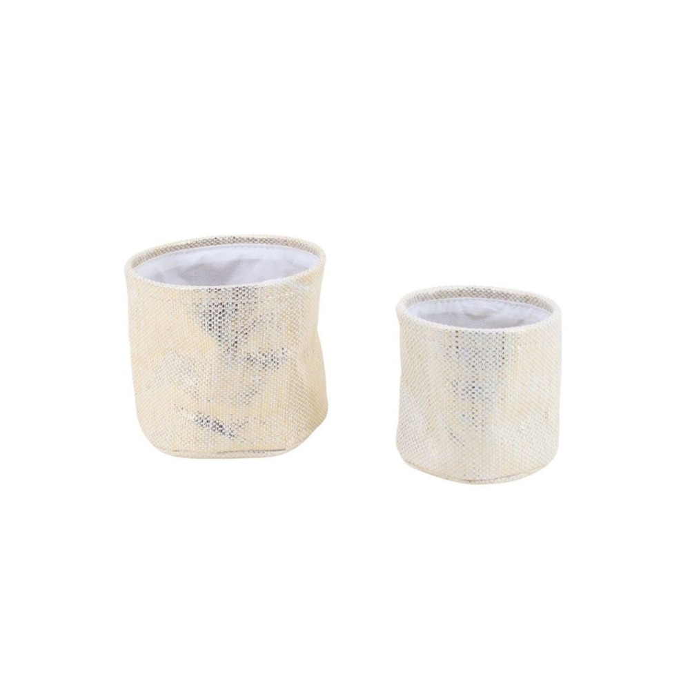 Lot de 2 paniers ronds en coton 15,5x13cm, AZAO