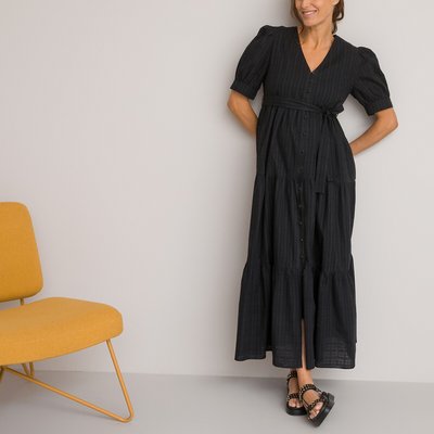 Cotton Maternity Midaxi Dress LA REDOUTE COLLECTIONS