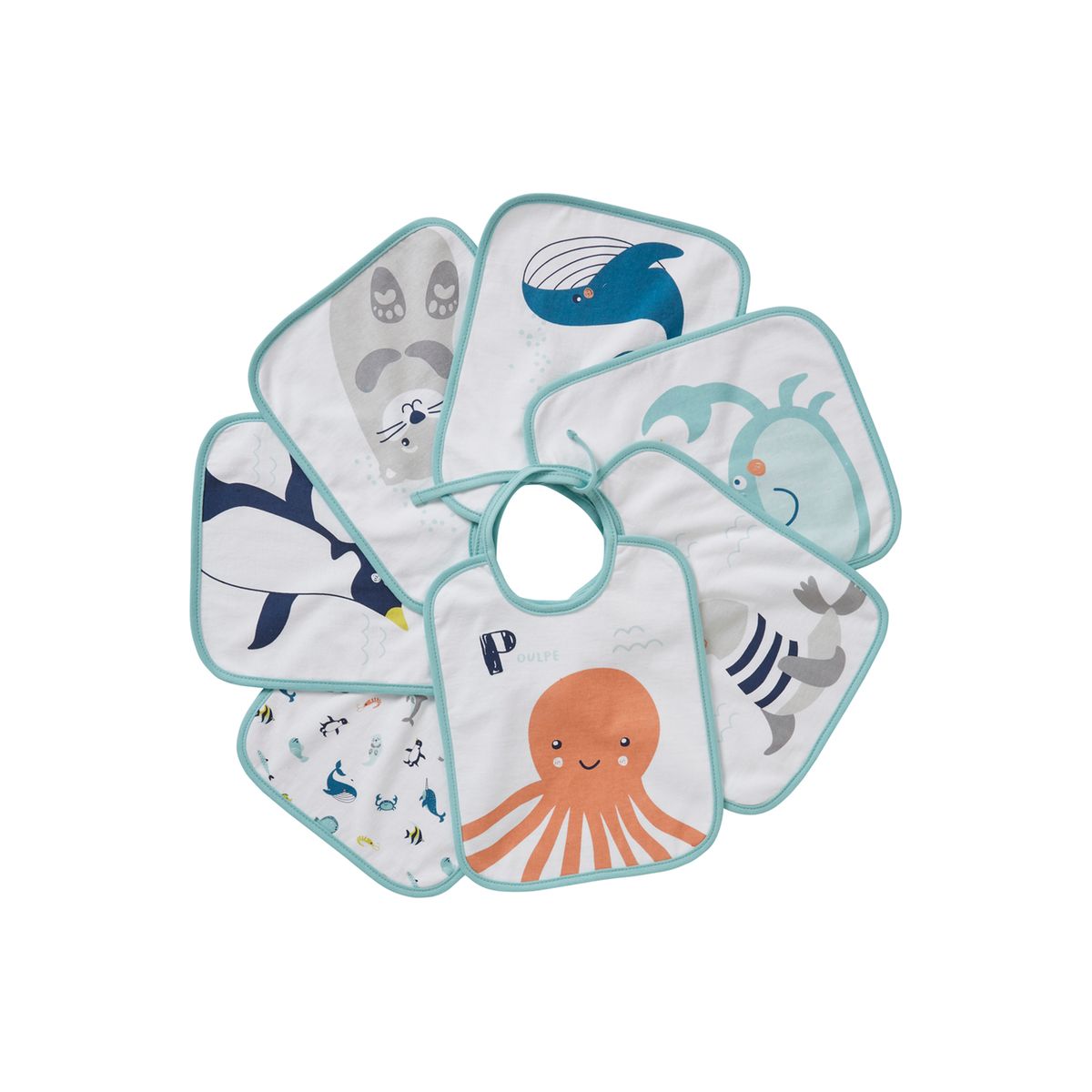 Lot de 3 langes bébé marins - 70x70cm - Cap Ferret