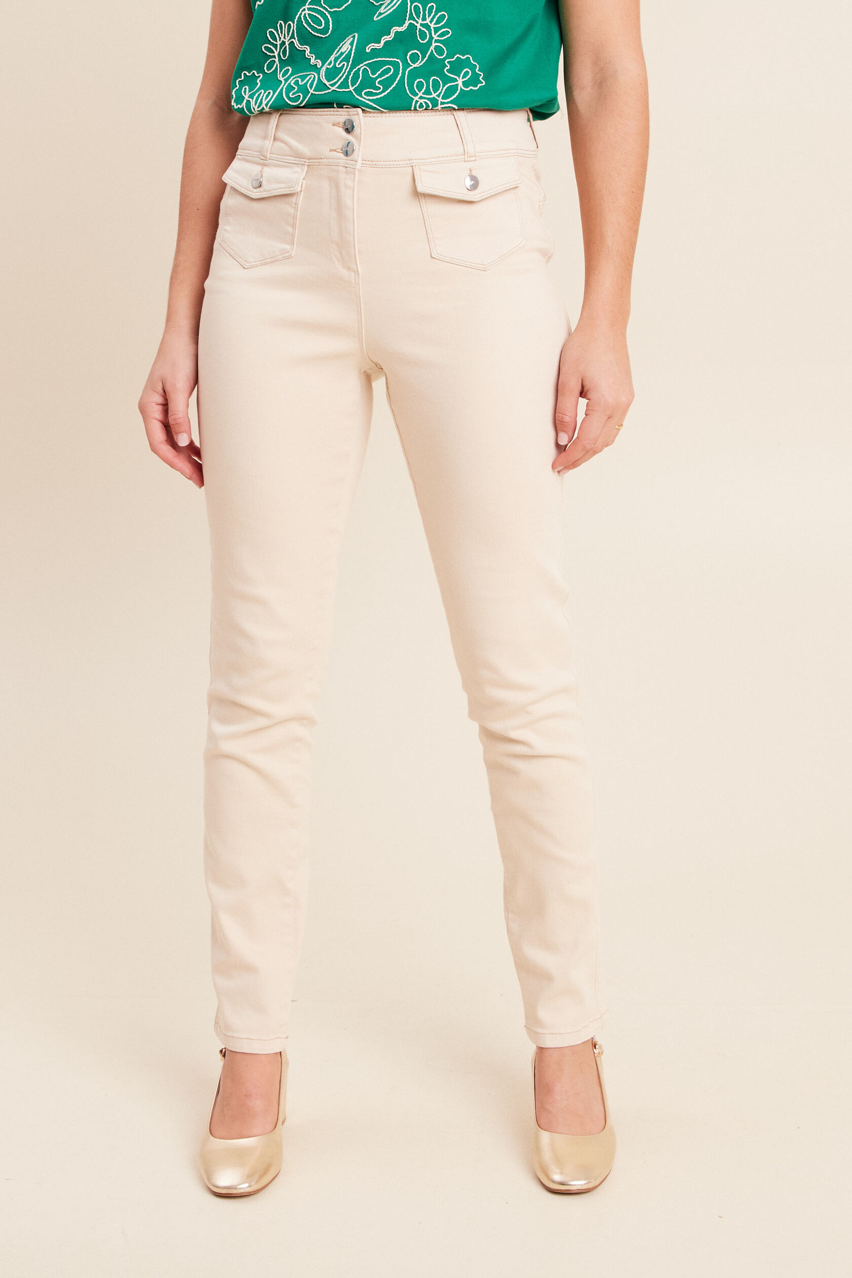Jean ajusté taille haute longue, BREAL