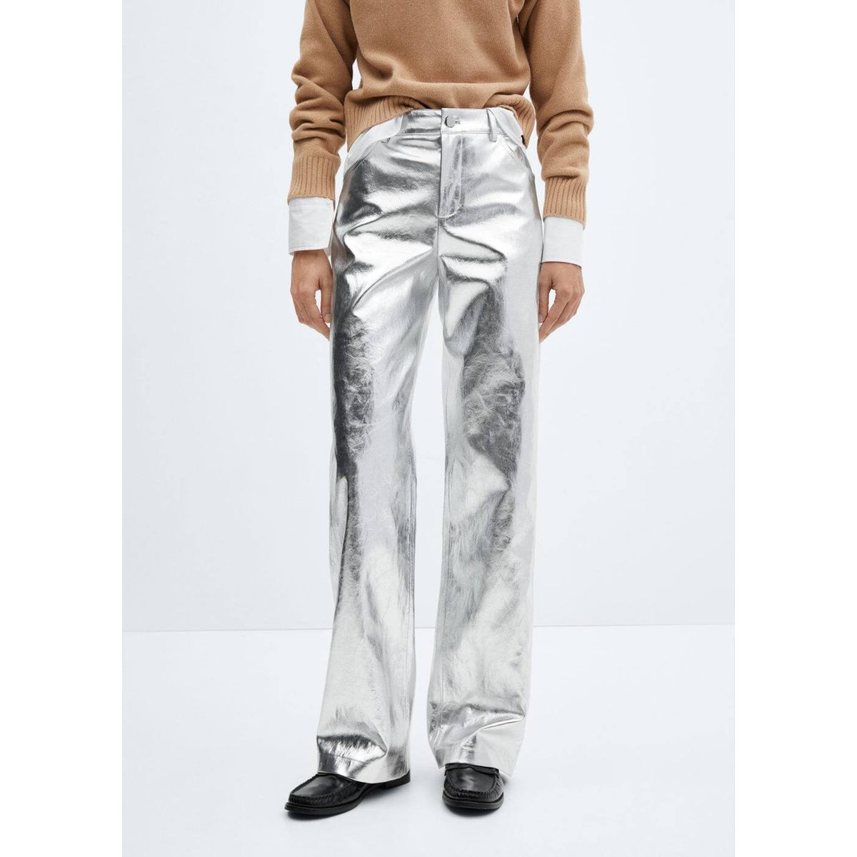 Pantalon métallisé femme on sale