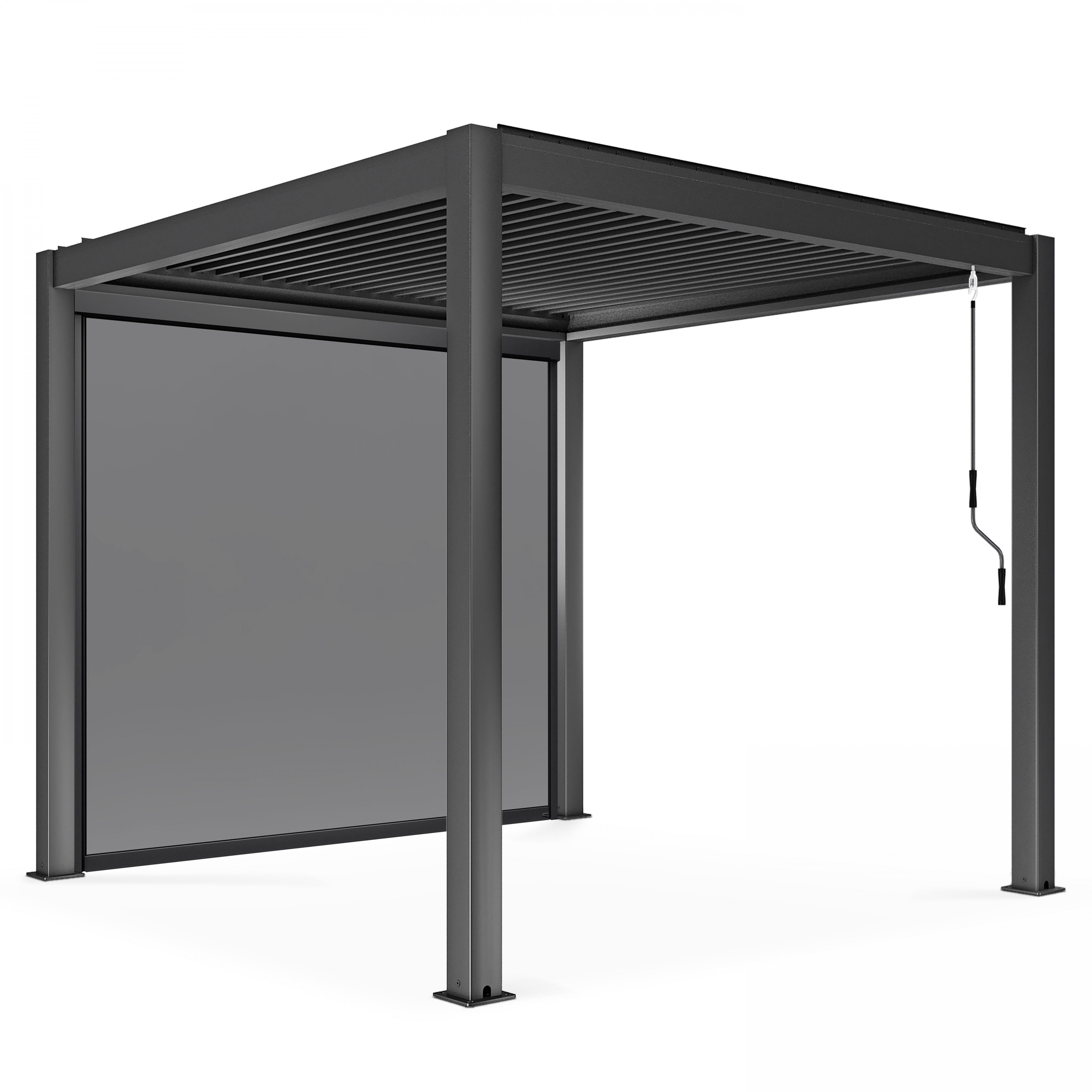 Pergola bioclimatique autoportée 3x3m et 1 Store 2,66 X 2,34 m, OVIALA