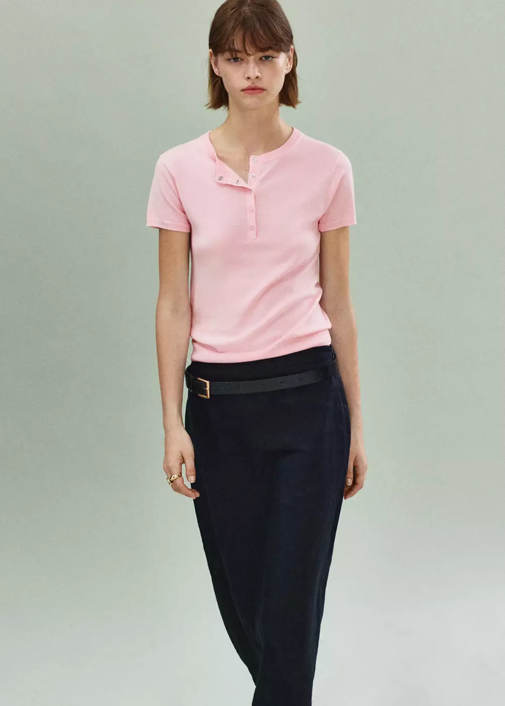 Pull-over maille fine manches courtes, MANGO