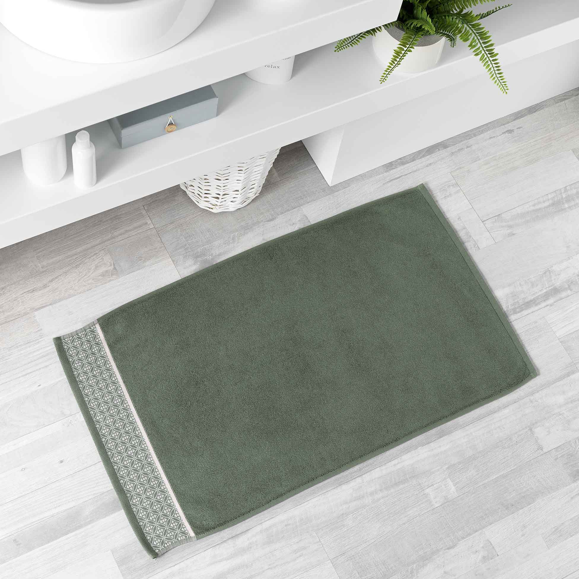 Tapis rectangle Belin blanc 50 x 85 cm, EDEN
