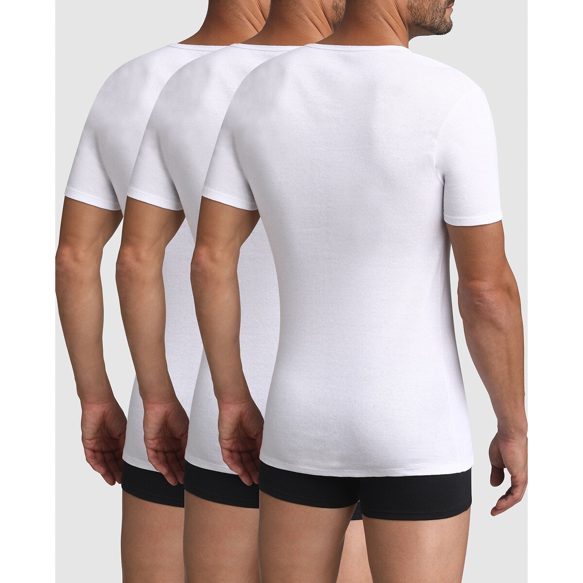 DIM T-Shirt Homme Col V EcoDIM Confort 100% Coton x3, Blanc, M : :  Mode