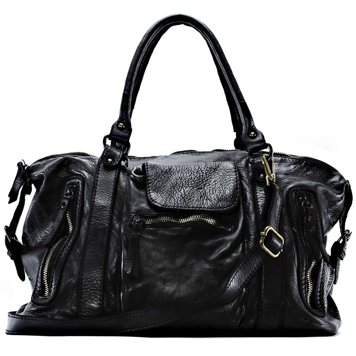 Sac bandouli re cuir noir femme La Redoute