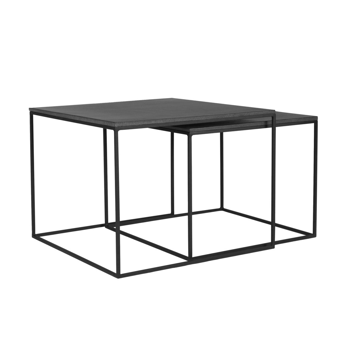 table basse gigogne carree nevados lavastone (lot de 2)