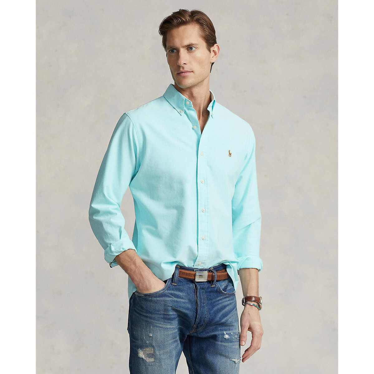Image of Cotton Oxford Shirt in Regular Fit