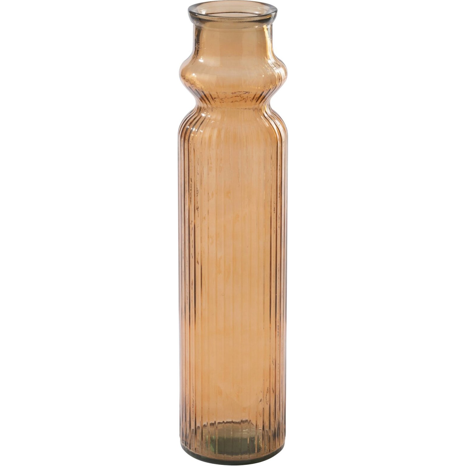 Vase en verre strié aux lignes décoratives, RECOLLECTION